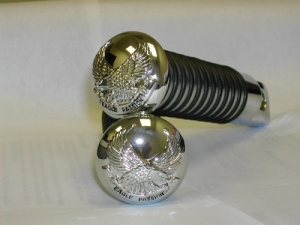 Item #PG06-117 - Silver Eagle Foot Pegs with "Eagle Passion" Imprint