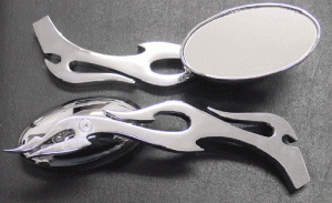 Item # MT04-185 - Oval / Flame Mirror Set - Zinc Alloy