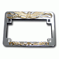 Item # HD004 - Chrome / Gold Eagle - License Plate Frame