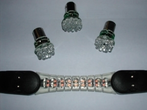 Item # CTI2010 - Wireless Helmet Brake Light - One-to-One Design - 5th Generation - 18 LEDs TPR Receiver - 1157, 3157 or Black Box Transmitter - Universal Signal Lights (Left/Right)